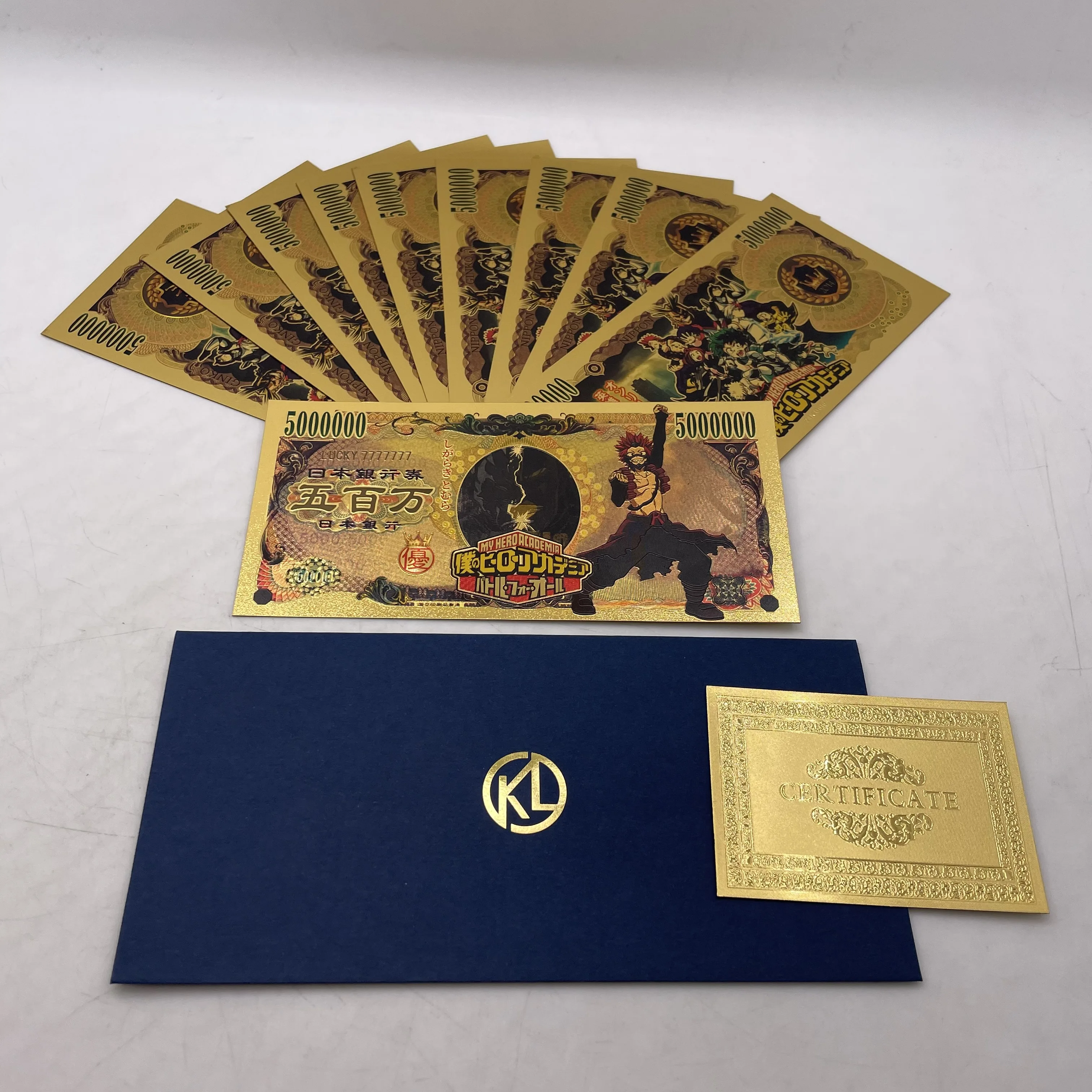 11types Japanese Anime My Hero Academia Cards School mange gold plastic banknote Cartoon Gifts for Collection Decoration | Дом и сад