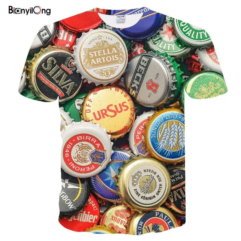 Мужская футболка в стиле хип хоп 3D с короткими рукавами круглым вырезом и принтом