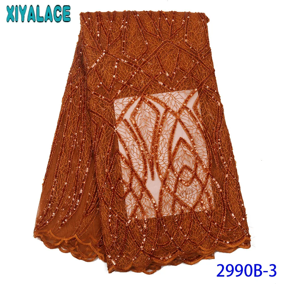 

Africa Lace High Quality Lace Fabric,2022 Organza Laces with Sequins,New French Fabric Lace,Double Net Lace KS2990B-3