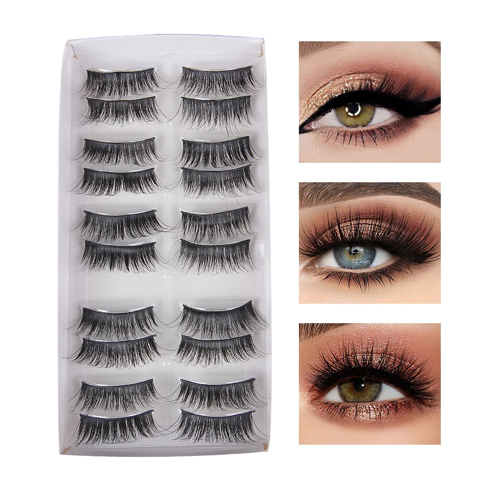 Макияж 5/10 пар ручной работы накладные ресницы толстые длинные стойкие