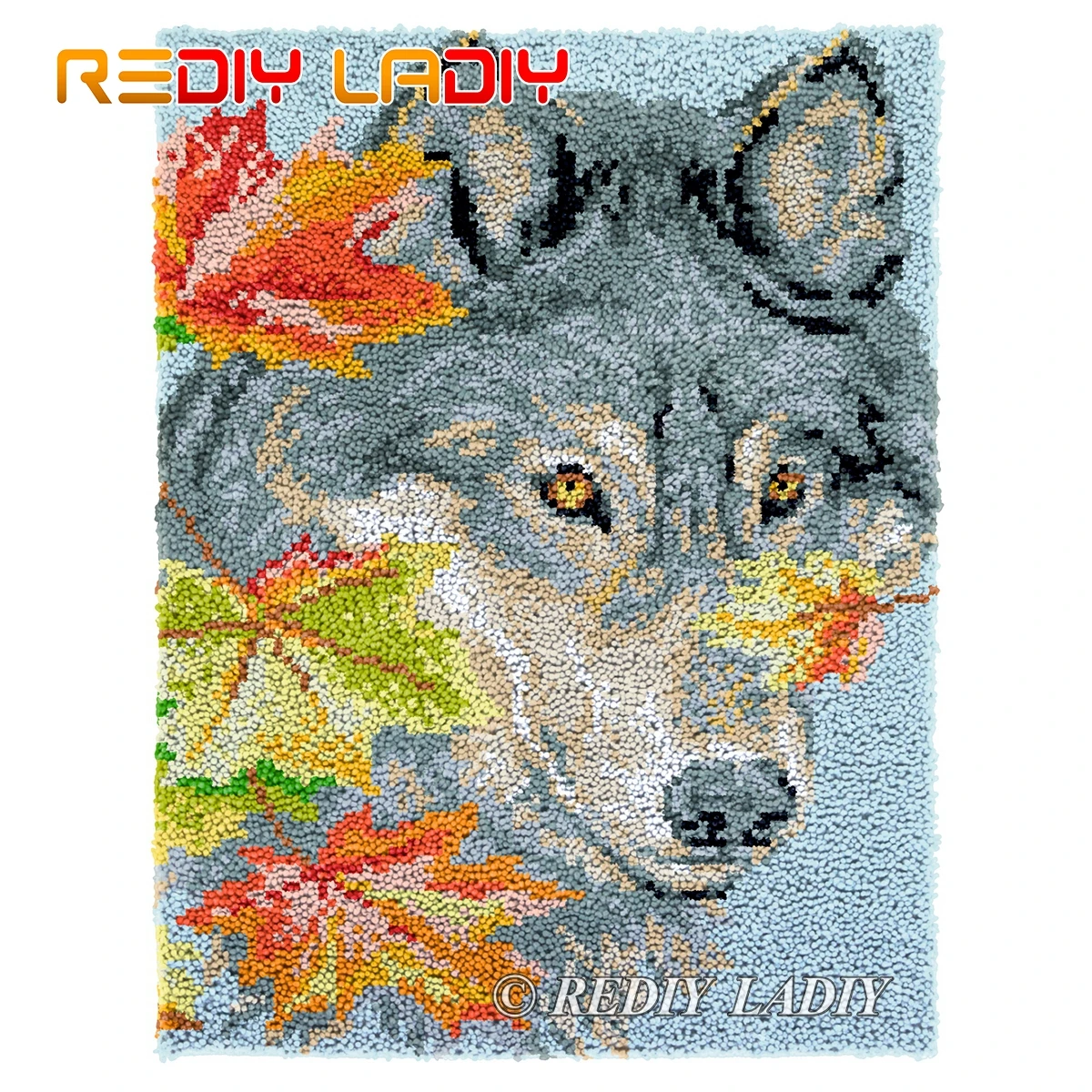 

Крюк с защелкой Наборы DIY ковров Лесной Волк Плюшевые настенные наборы гобеленов Наборы крючком коврик из толстой пряжи подушки декоративн...