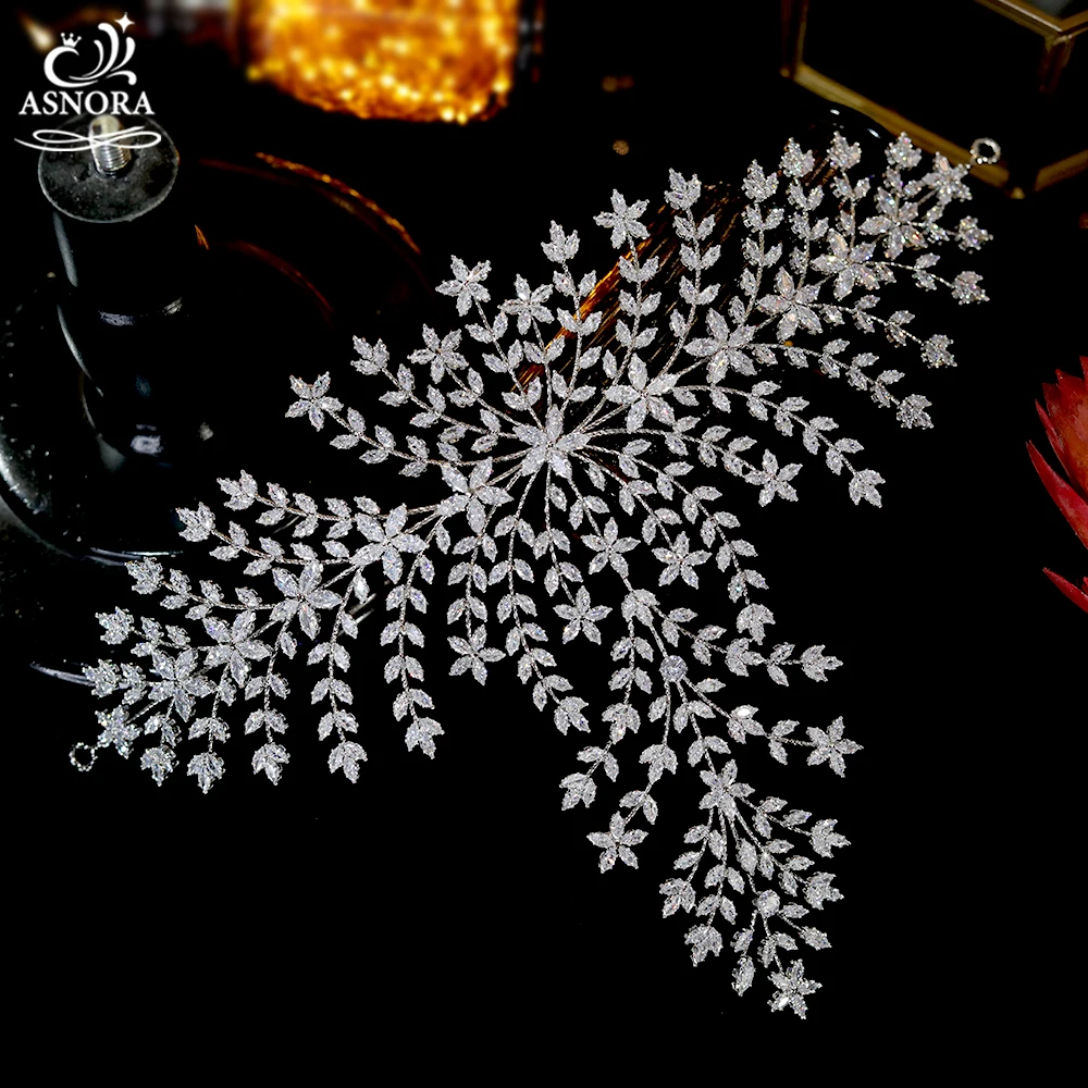 

Модный роскошный свадебный головной убор, Дубай Свадебный головной убор ASNORA Новый Большой Королевский свадебный головной убор Корона женс...