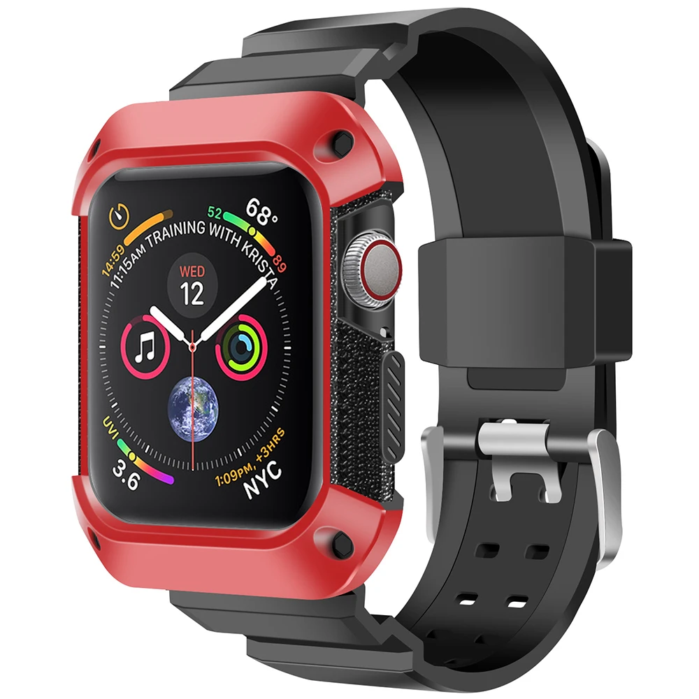 Силиконовый чехол из ТПУ с ремешком для iwatch Apple Watch Series 6 5 4 SE 2020 40 мм 44 аксессуары |