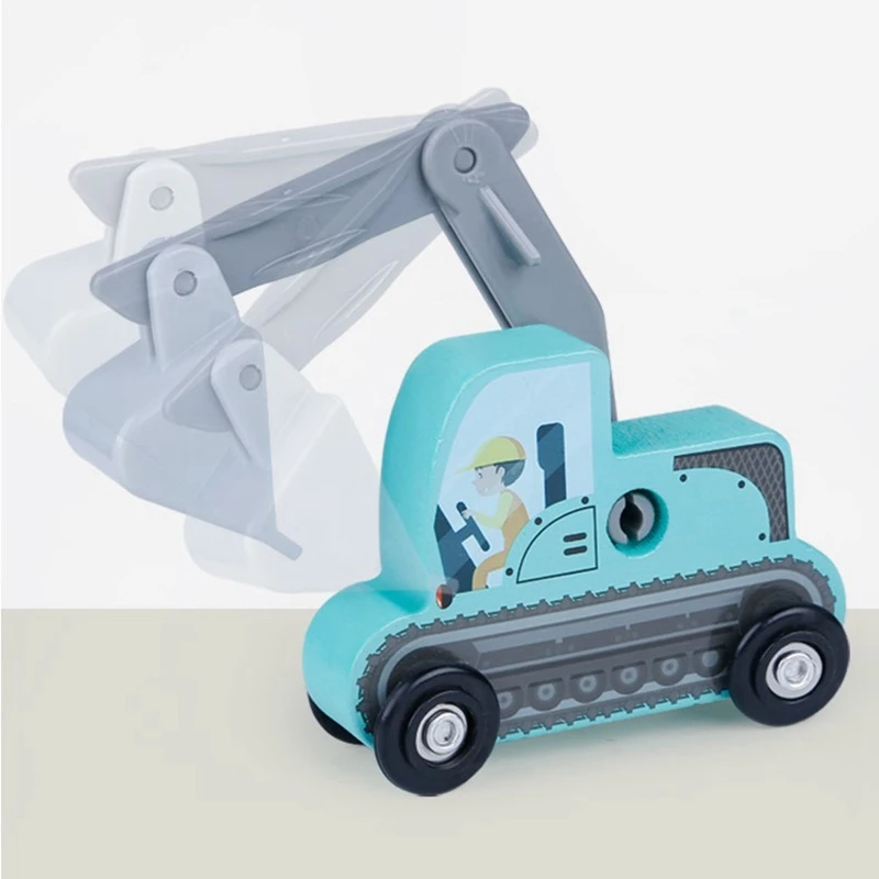 

8PCS Wooden Mini Cars Truck Engineering Vehicle Model Toys Kids Education Toys Simulation Cars Baby Boys Gift