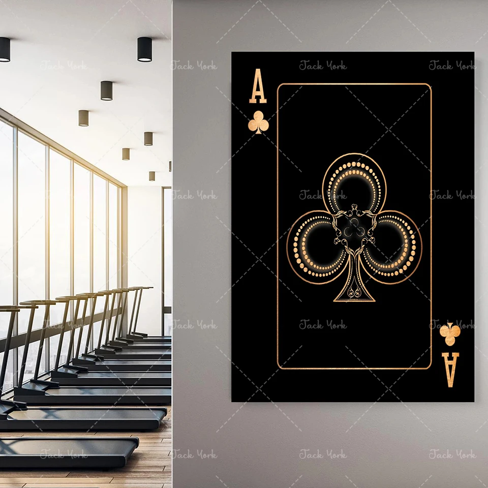 Ace of spades abstract gold and silver playing cards Creative poker HD print club bar restaurant decoration poster home Decor | Дом и сад