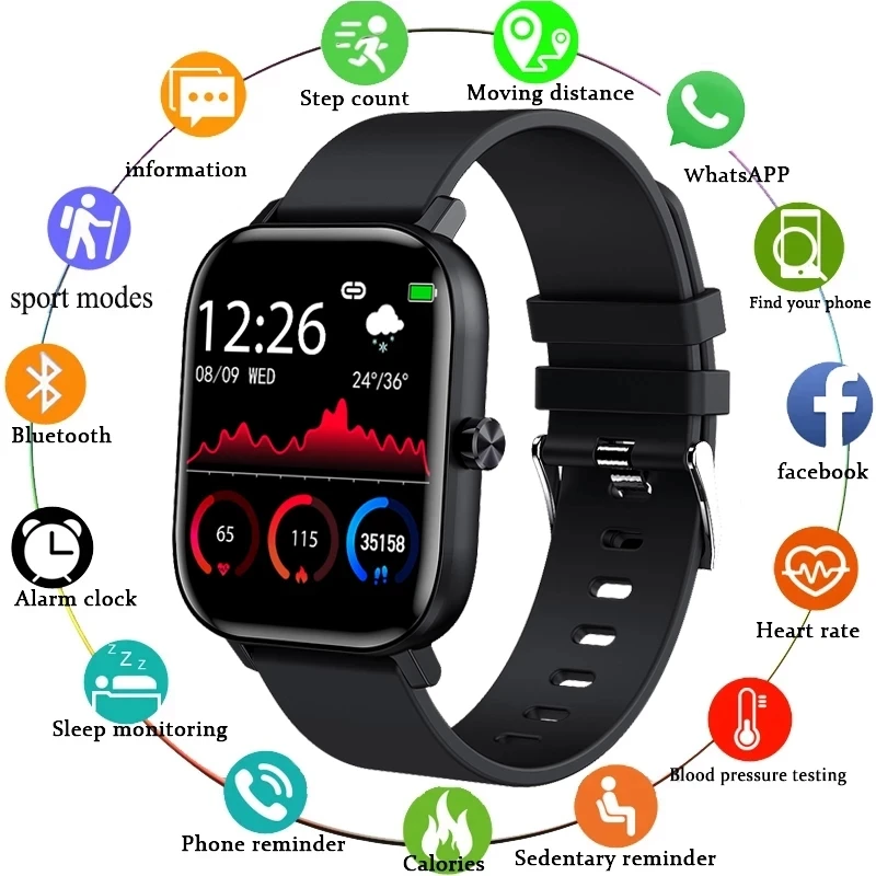 

LIGE New Men Smart Watch Wristband Men Women Sport Clock Heart Rate Monitor Sleep Monitor Bluetooth Call Smartwatch For Phone