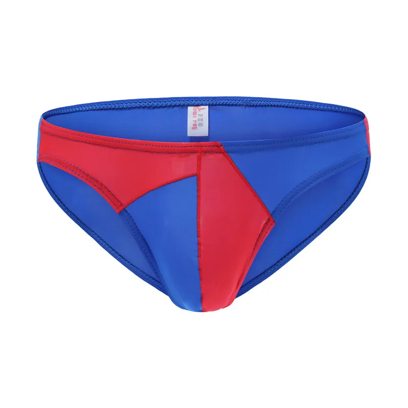 6PCS Men's Underwear Ice Silk Briefs Breathable Low Waist Patchwork Ultra-Thin Lingerie Fashion Breathless Briefs Male Panties