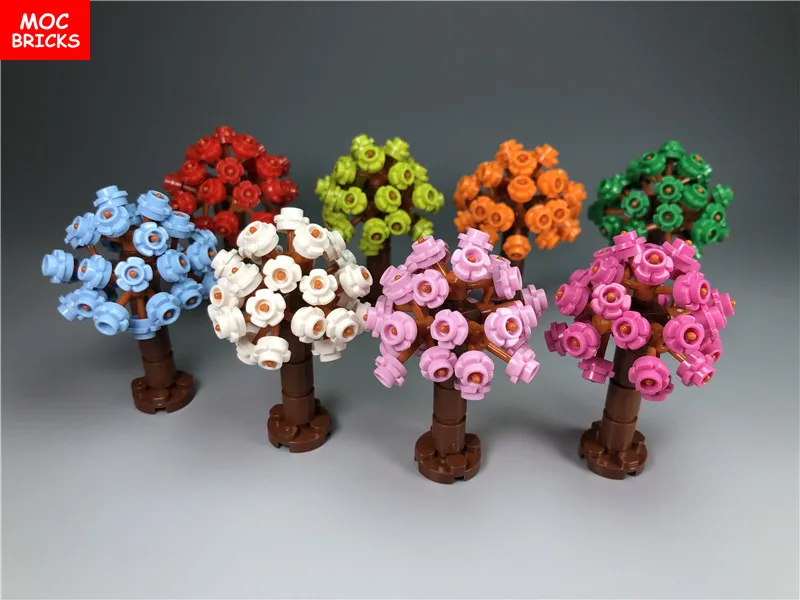 Поштучная распродажа кубики MOC растение цветная Гортензия Дерево