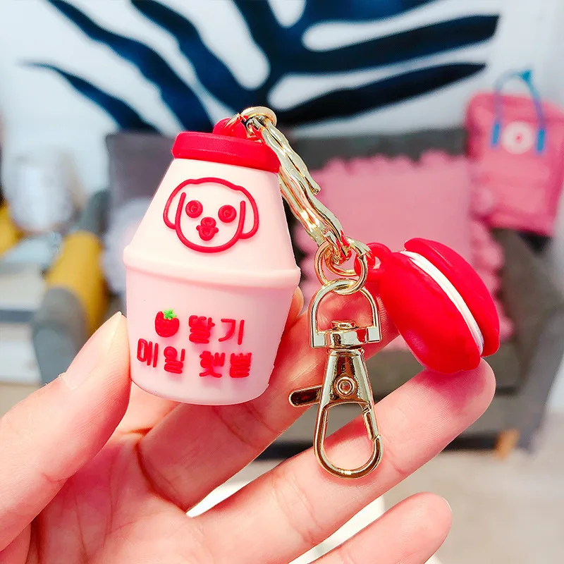 2020 ПВХ Макарон контейнеры для йогурта брелок ключей сумка декоративные подвески