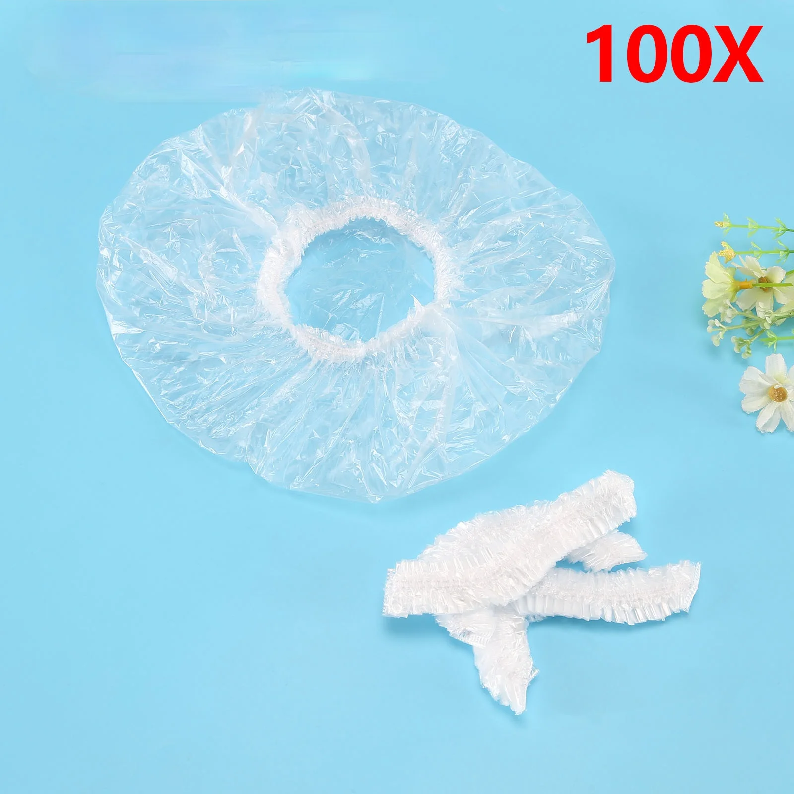 

Thickened disposable shower cap, waterproof, oily, fume, bath, bath, hat, hood, oiled cap, kitchen hair cap, 100 pieces/piece