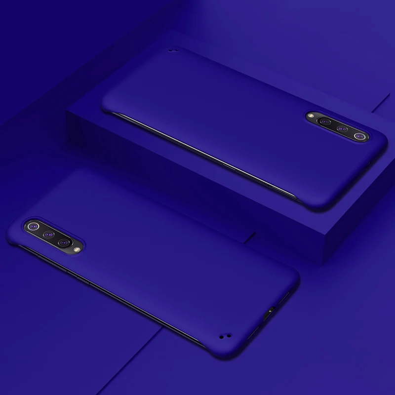 Безрамный чехол для Xiaomi Mi 9 Lite CC9 9T Pro RedMi Note 7 K20 Pro 7A 6 6A Global Version Candy чехол s Жесткий PC матовый чехол - Цвет: Синий