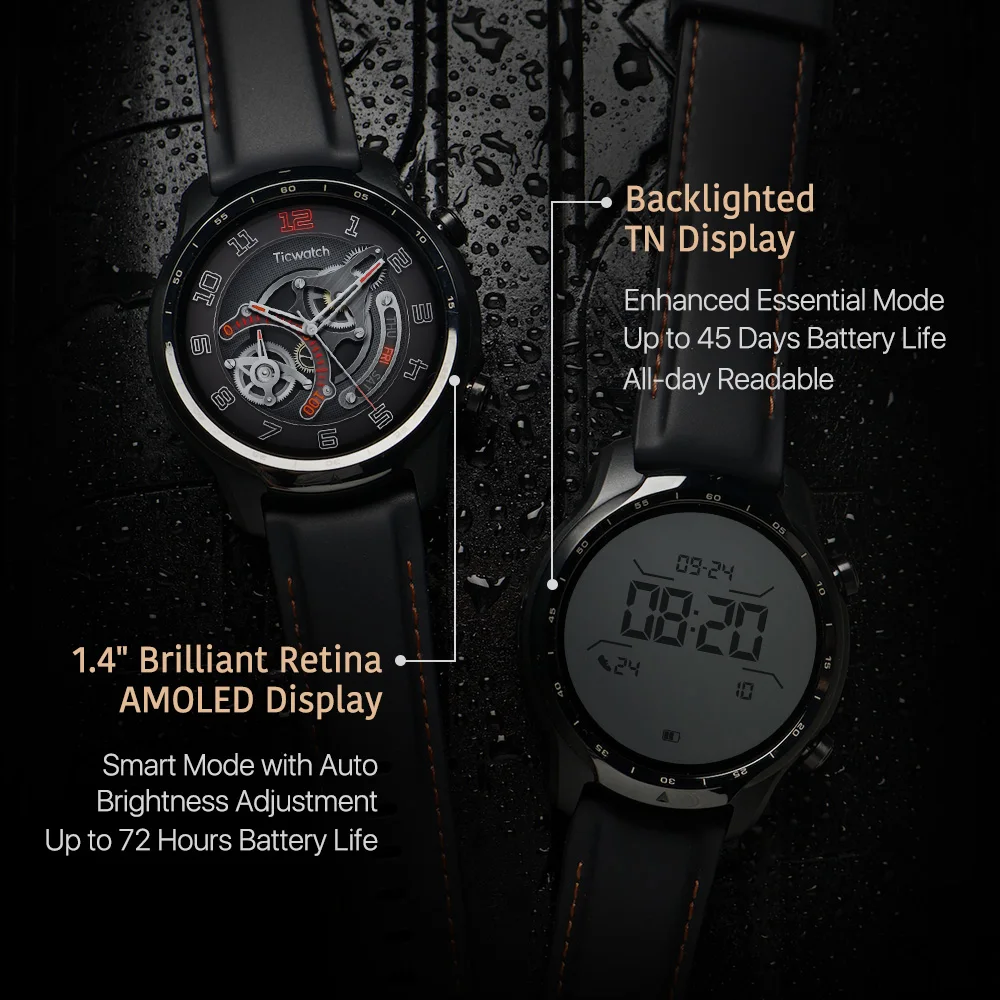 TicWatch Pro 3 GPS (отремонтированные) Смарт-часы Wear OS с двухслойным дисплеем Snapdragon 4100