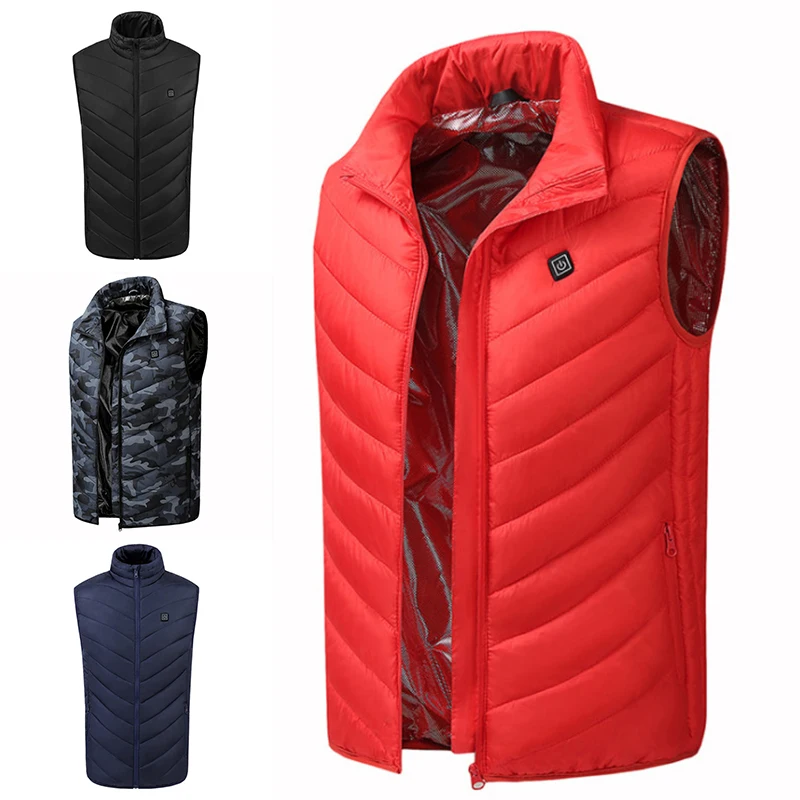 

5V/2A USB Smart Thermostatic Heating Vest Soft Breathable Large Size Winter Stand-up Collar Male/Female Heating Jacket Vest