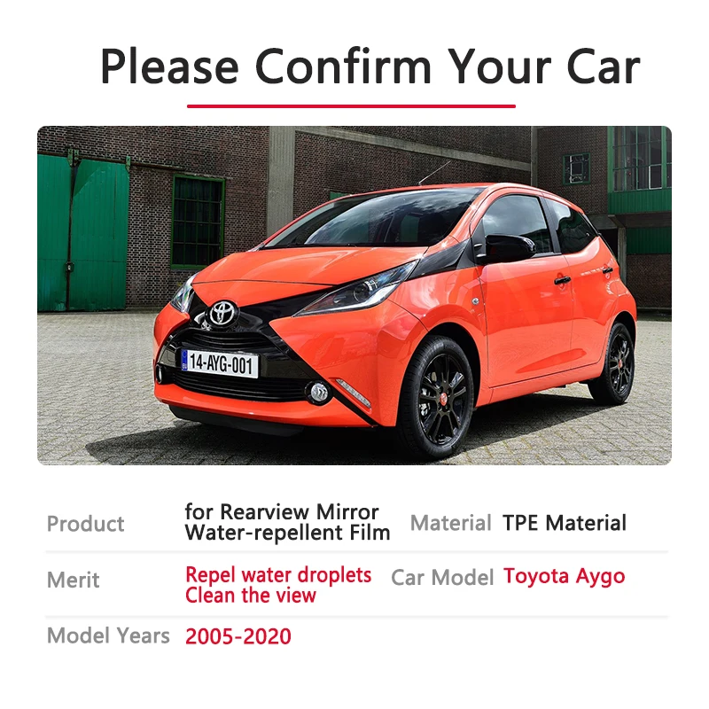 

Full Cover Anti Fog Film Rainproof Rearview Mirror for Toyota Aygo 2005~2020 Protective Films Accessories 2013 2015 2017 2018
