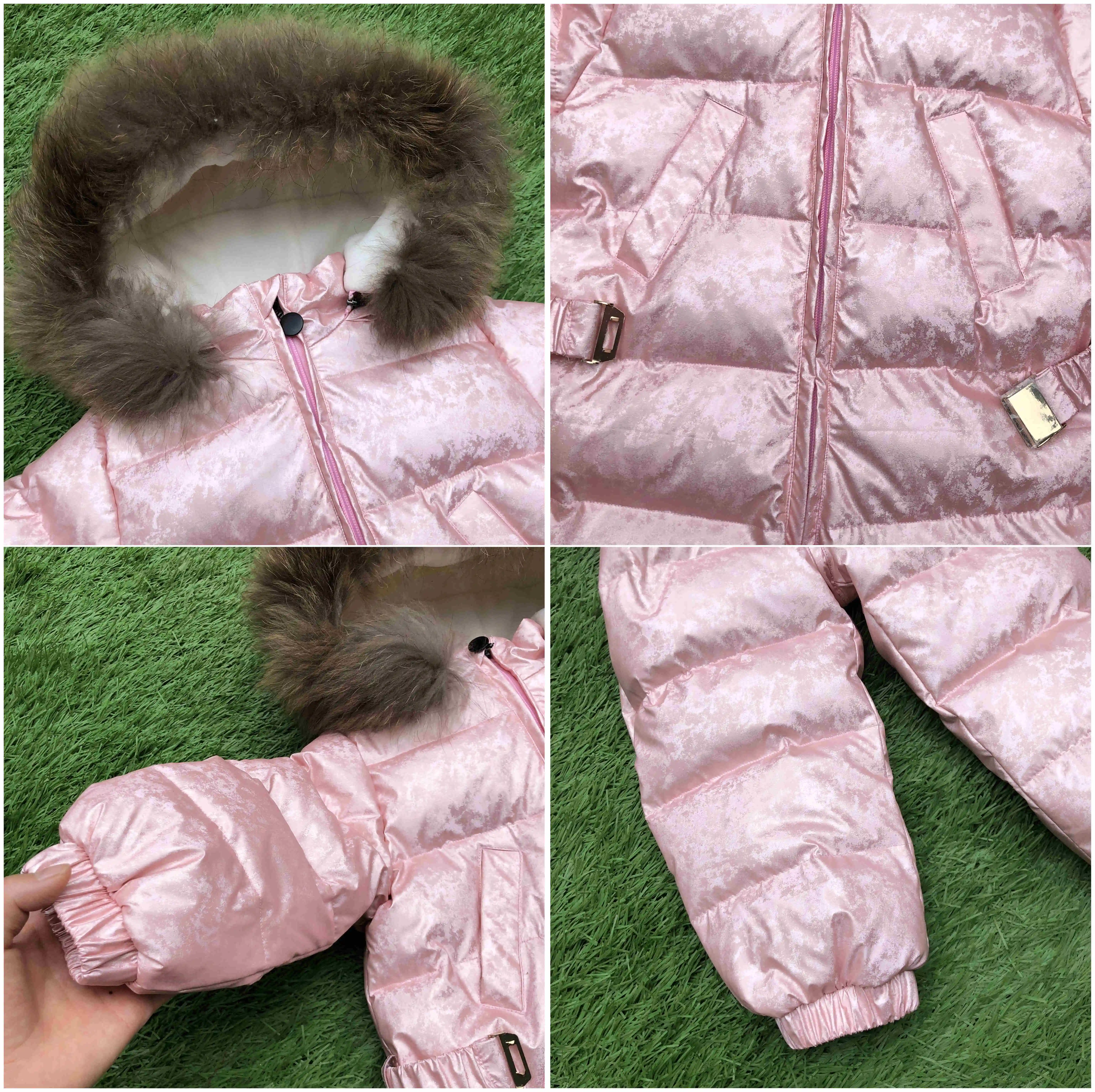 2019 г. Детская одежда на утином пуху-35 градусов ветровка детский зимний комбинезон