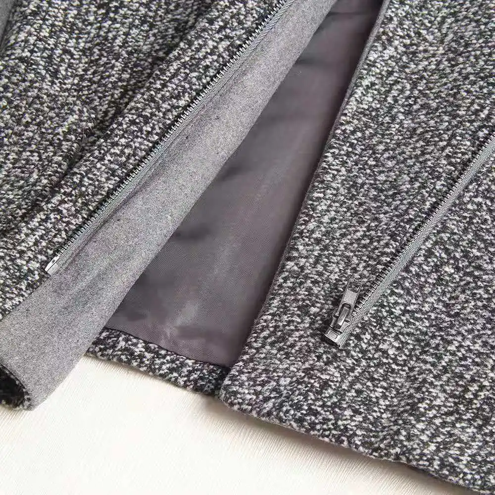 

Jacket ladies 2020 winter coat women's dress tweed jacket women's fashion slim long-sleeved color block clothing JR1231