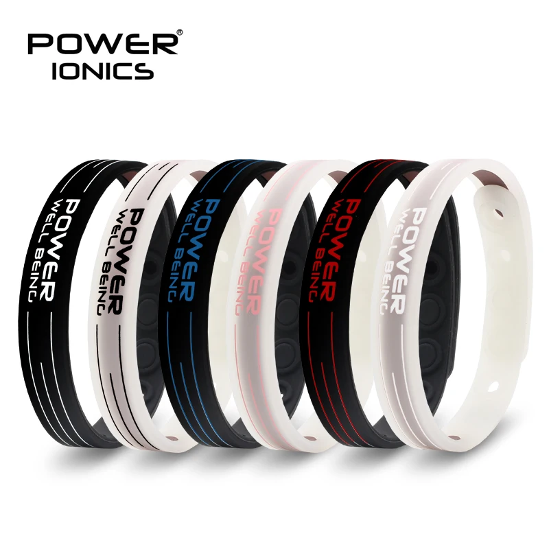 Power Ionics bio health benifits ion balance power therapy silicone sports choker tourmaline germanium wristband bracelet