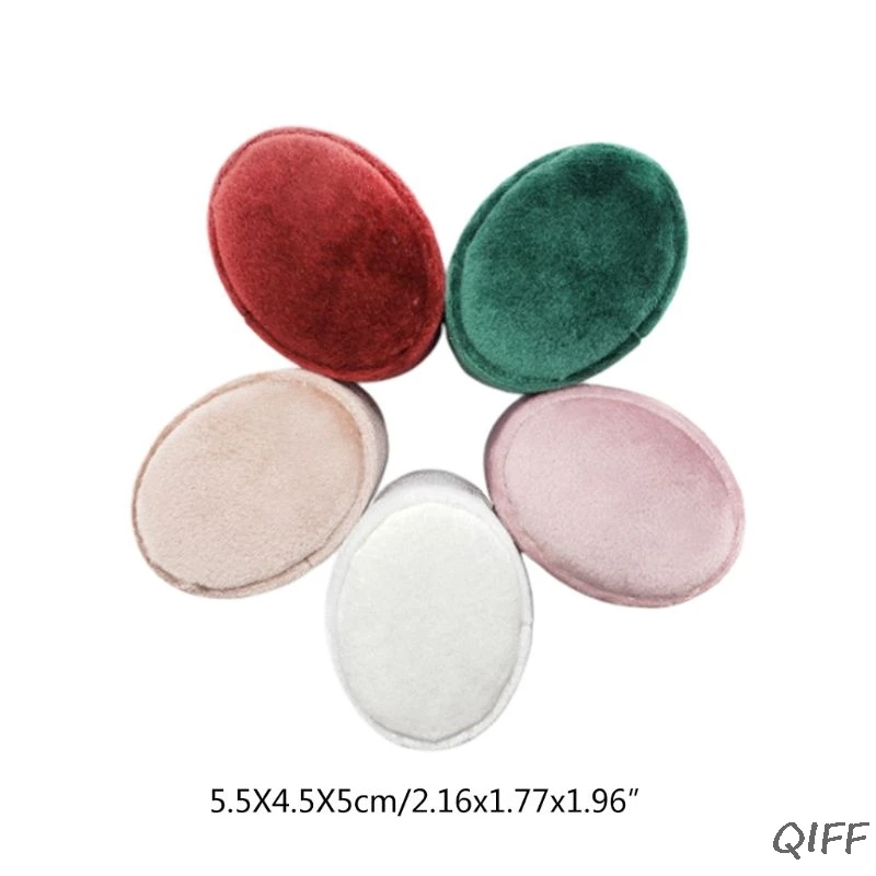 Бархатная овальная коробочка для колец свадебной церемонии со съемной крышкой