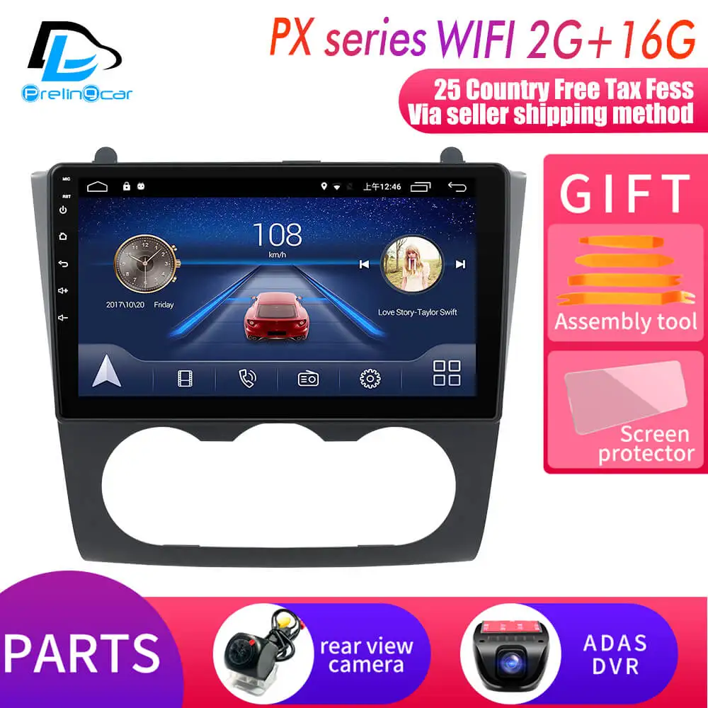 Android 9,0 автомобильный DVD gps стерео аудио навигационная система для Nissan Teana седан Altima Руководство A/C 2008-2012 лет радио плеер - Цвет: PX player 2G16G DVR