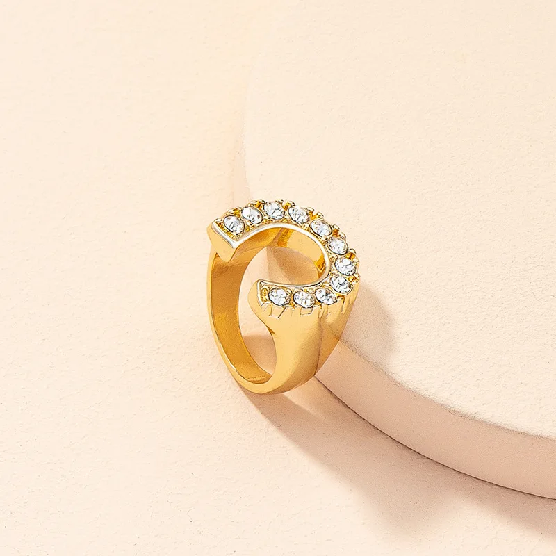 Модные минималистичные золотые подковы в форме букв О-образного алфавита