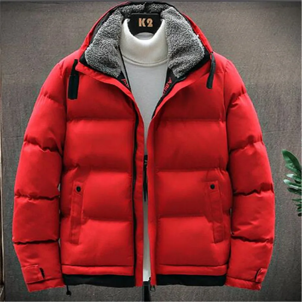 

2020 Winter New Men's Cotton-Padded Jacket Plus Velvet Thick Coat Youth Clothes Outerwear Parkas