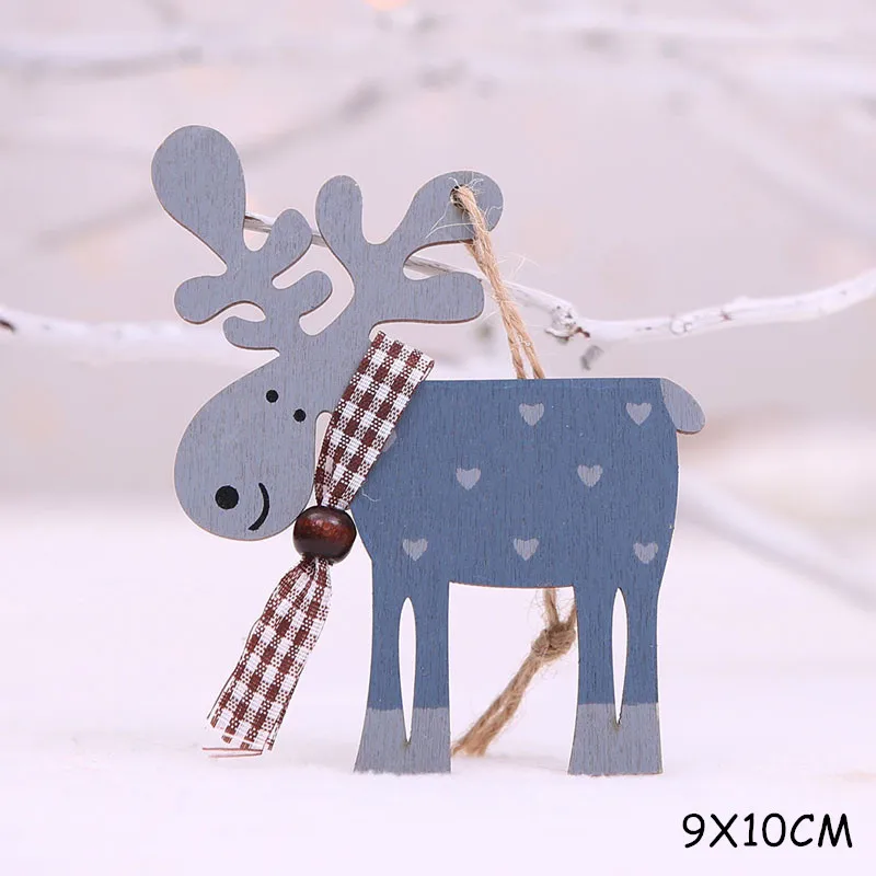 Dark blue Новинка, новогоднее, новейшее, натуральное, рождественское, деревянная подвеска, Рождественская елка, дерево, ремесло, Noel Deco, Рождественское украшение для дома, Navidad, подарок - Цвет: Dark blue