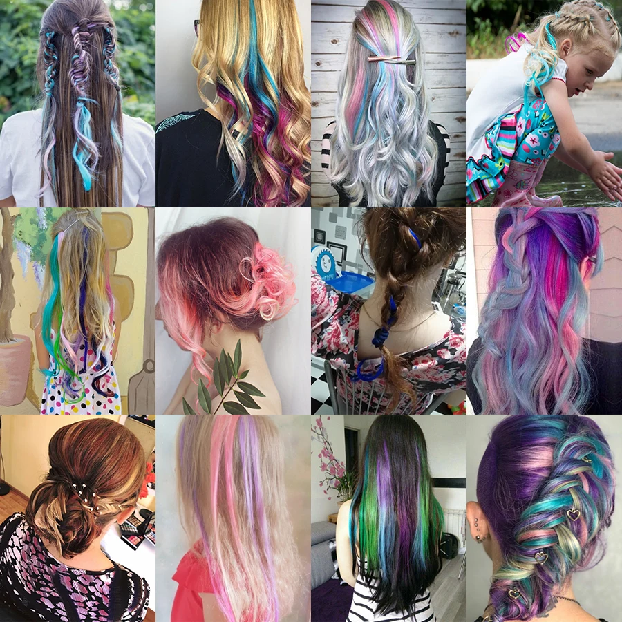 Leeons слитный зажим для наращивания волос Омбре однотонные прямые Длинные