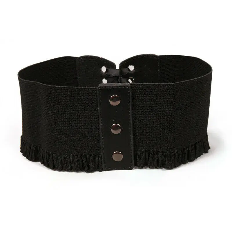 

Fashion Ladies Belt PU Leather Body Sculpting Buckle Wide Belt Elastic Tight Waistband Ladies High Waist Dress Decoration
