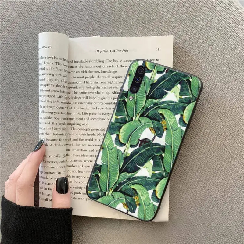 

Tropical Green Plant Leaf Phone Case For Samsung galaxy S 9 10 20 A 10 21 30 31 40 50 51 71 s note 20 j 4 2018 plus
