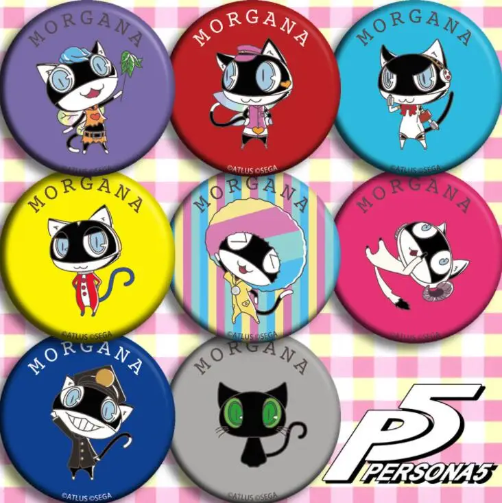 8 шт/1 лот аниме Persona 5 Morgana фигурка 4808 значки круглая брошь булавка подарки детская
