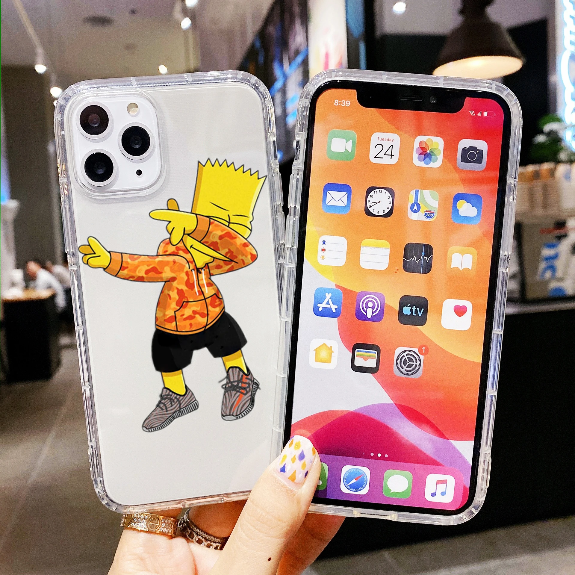 

PUNQZY Homer J Simpson Funny Bart Simpson Coque Cartoon Phone Case For Apple iPhone 12 PRO MAX XR 11 XS SE 2020 7 Soft TPU Cover