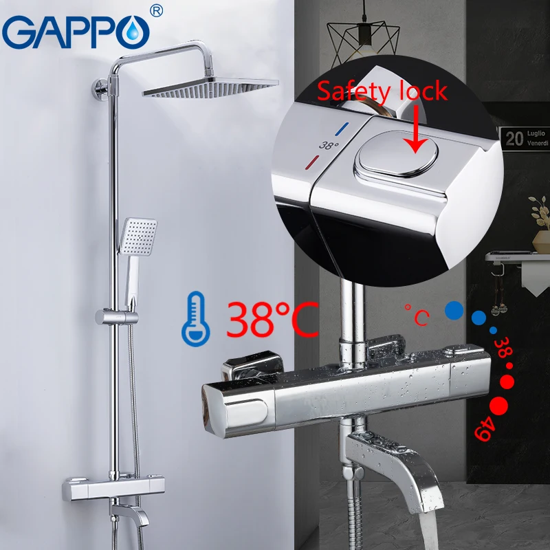 

Душевая система GAPPO, Термостатические Смесители для душа, дождевой насадки для ванной комнаты, настенный кран