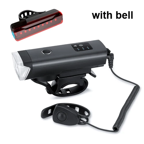 with bell and red B 350 люмен, светильник-вспышка для велосипеда, немецкий стандарт, антибликовый индукционный велосипедный передний светильник, Перезаряжаемый USB фонарь, лампа с рожком - Цвет: with bell and red B