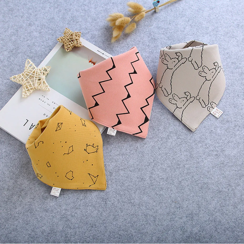 TELOTUNY Baby Saliva Towel Bib Bibs Boys Girls Feeding Newborn Cotton Triangle Scarf 3 Pencil Bears | Детская одежда и обувь