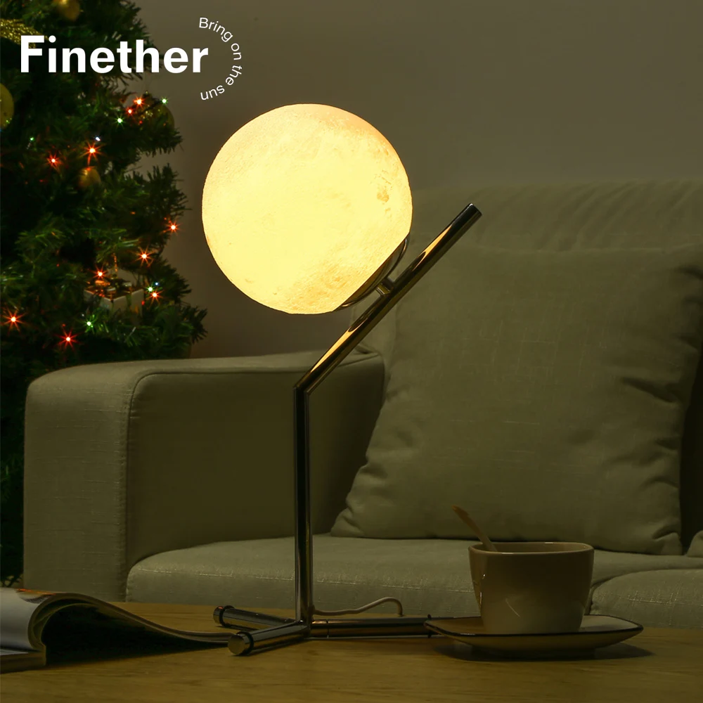 3D печатная Луна Ночная спальня настольная Светодиодная лампа Moontop ночник 3 Вт USB
