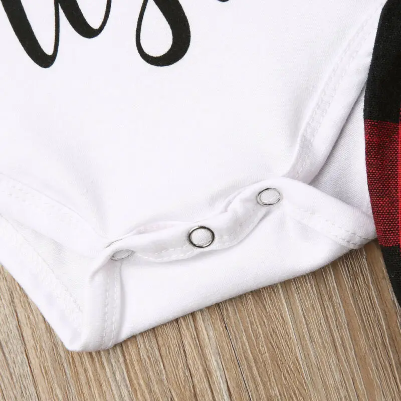 Повседневный хлопковый комплект одежды для маленьких девочек рождественские