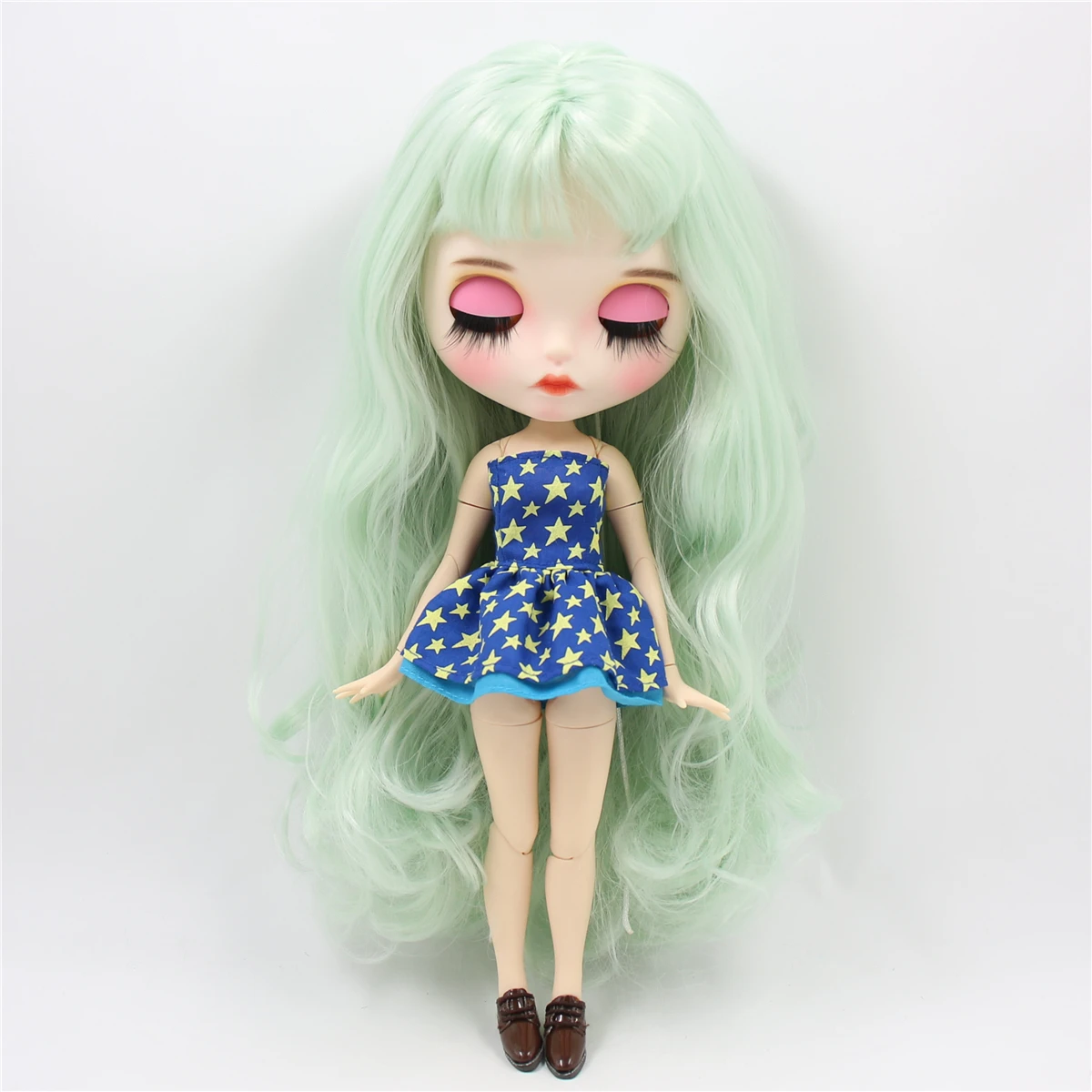 ICY factory blyth кукла на заказ, индивидуальная кукла, лицо, белая кожа, соединение тела, bjd, матовое лицо, бледно-зеленые волосы, 30 см, 1/6 игрушка