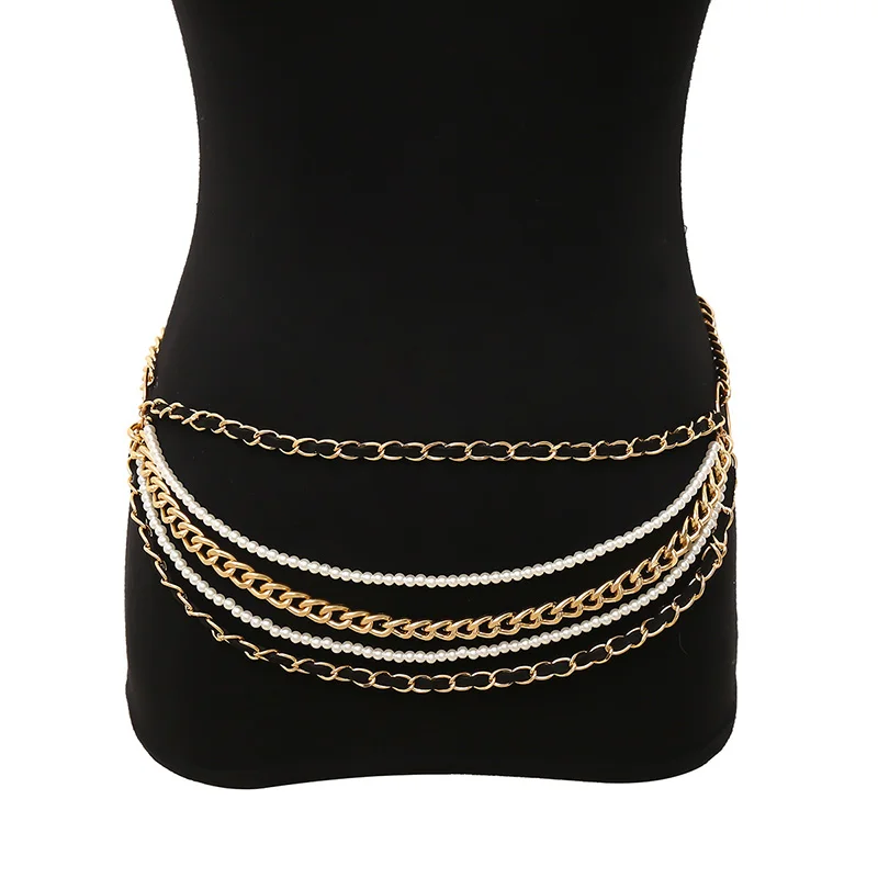 BLA New Women's Alloy Chain Gold Color Vintage Jewelry Chain Designer Luxury Fringed Wide Waist Chains Pasek Lancuchowy Damsk