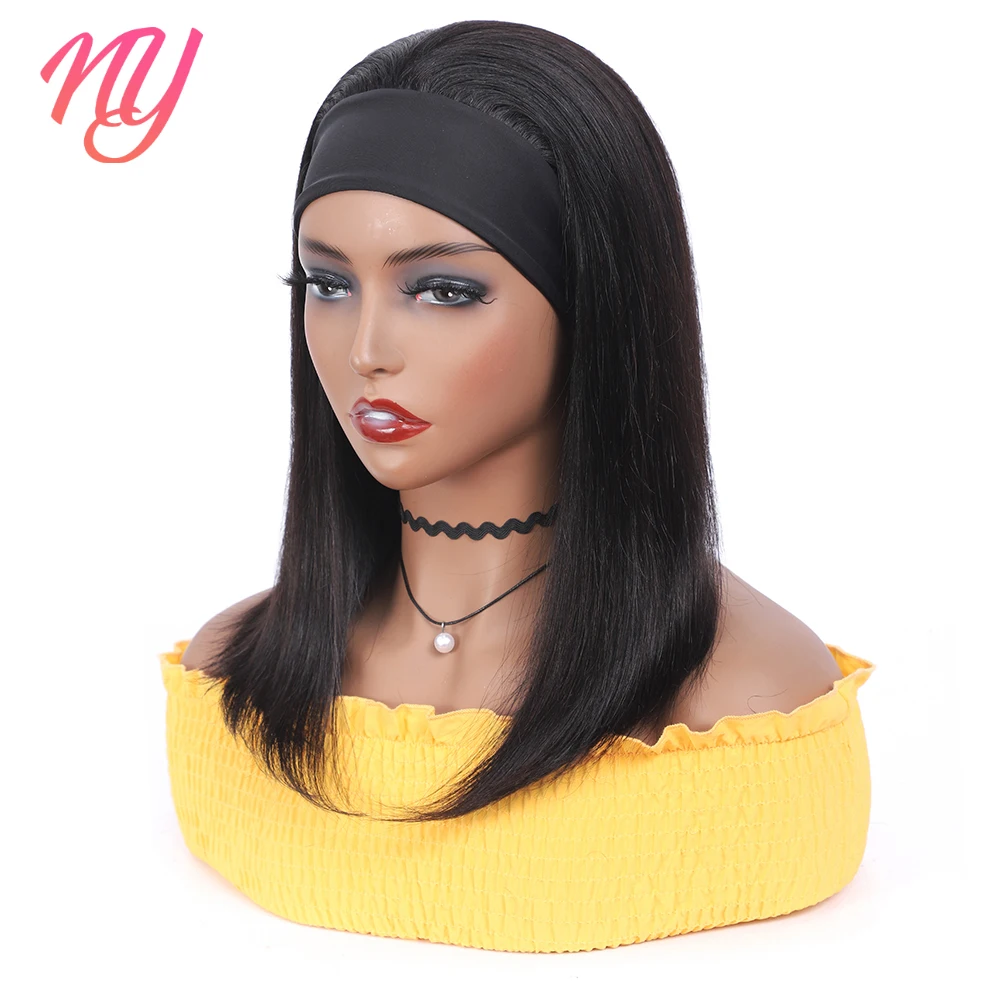 

Remy Headband wig Straight Human Hair Wigs Black Color Full Machine Made 100% Remy Raw Hair 24 26 28 inches Brazilian Hair