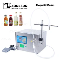 zonesun semi automatic liquid bottle filling machine magnetic pump beverage perfume mineral essential oil water drink filler