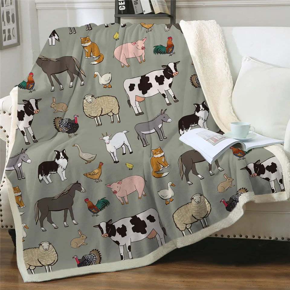BeddingOutlet Pink Cow Sherpa Fleece Blanket Milk Cartoon Throw Cute Farm Animal Blanket Unicorn Cow Plush Blanket for Bed Couch