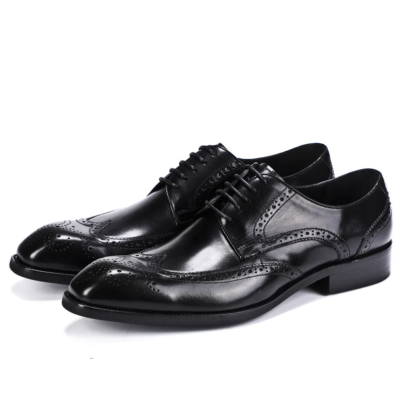 

italian brand designer mens big size wedding party dresses genuine leather bullock shoes carved brogue shoe zapatos de hombre