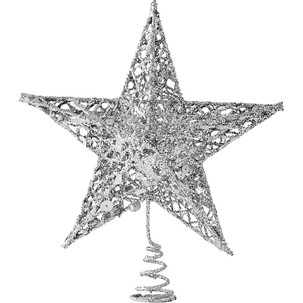 Серебряная Рождественская елка Сверкающая Звезда украшения для дома украшение