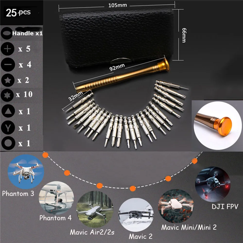 

Professional Screwdriver Repair Tools Kit for DJI FPV Mavic AIR2/ 2S/ Mini2/ 1 Genie 34Pro Drone Accessories