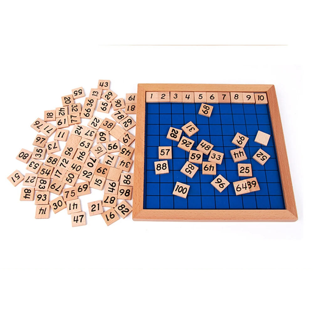 

Wooden Montessori Digital Board 1-100 Continuous Numbers Kids Child Math Teaching Toy 3D Puzzle Wood Unisex