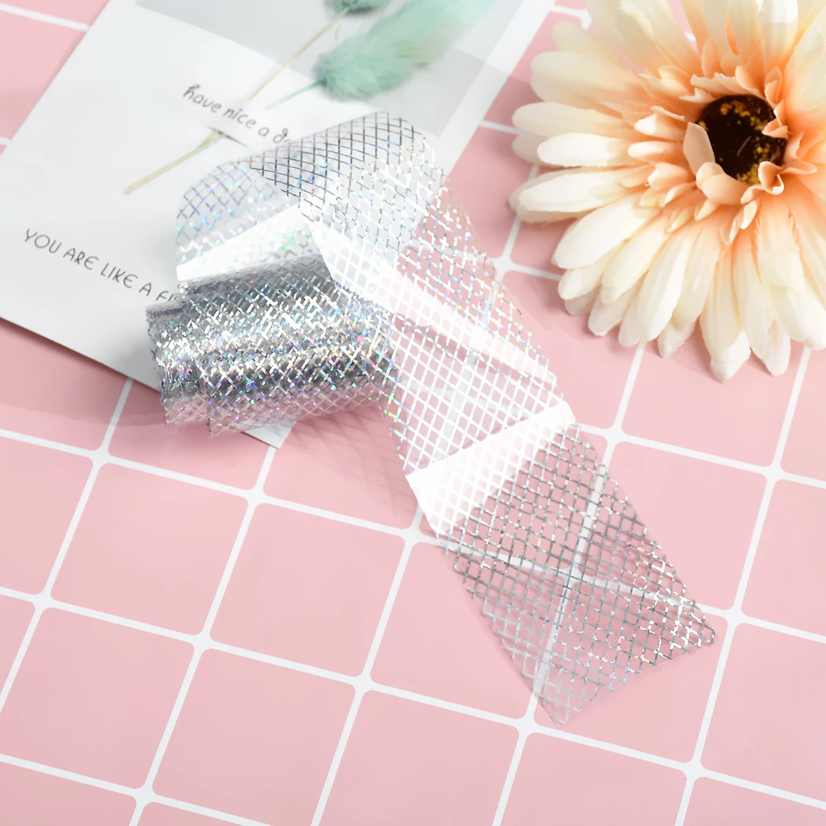 1 pc 100x4cm Holographic Starry Nail Foil Laser Line Nail Art Transfer Sticker Shiny Nail Decorations DIY Nail Art Accessories