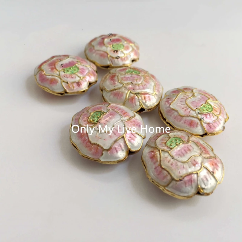 

5pcs Handcrafted Colorful Enamel Rose Flower Beads DIY Jewelry Making Necklace Earrings Bracelet Cloisonne Copper Accessories
