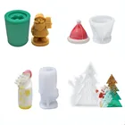 Силиконовая форма Санта-Клаус в виде свечи, сделай сам, Рождественское украшение для торта, приготовление шоколада, желе, десерт, кухонный инструмент