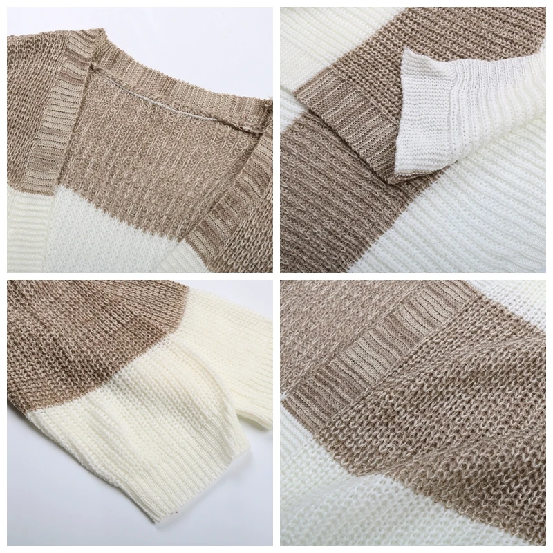 

Partwork Long Cardigan Sweater Women 2021 Autumn Striped Casual Knitted Cardigan Long Sleeve Casual Work Coat dropshipping