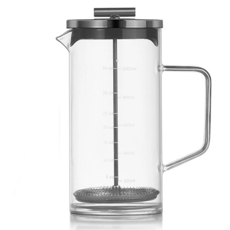 

French Press Coffee Maker 34Oz, French Press, Heat Resistant Thickened Borosilicate Glass Coffee Press,Easy to Clean